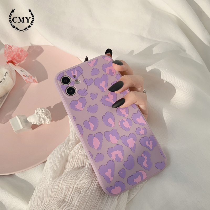 Iphone Case Iphone 11 Pro Max Case Iphone 12 Pro Max Iphone 7 Plus Case Tpu Silicone Mobile Phone Case Iphone 12 Mini Purple Leopard Case Silicone Phone Case For Iphone 11
