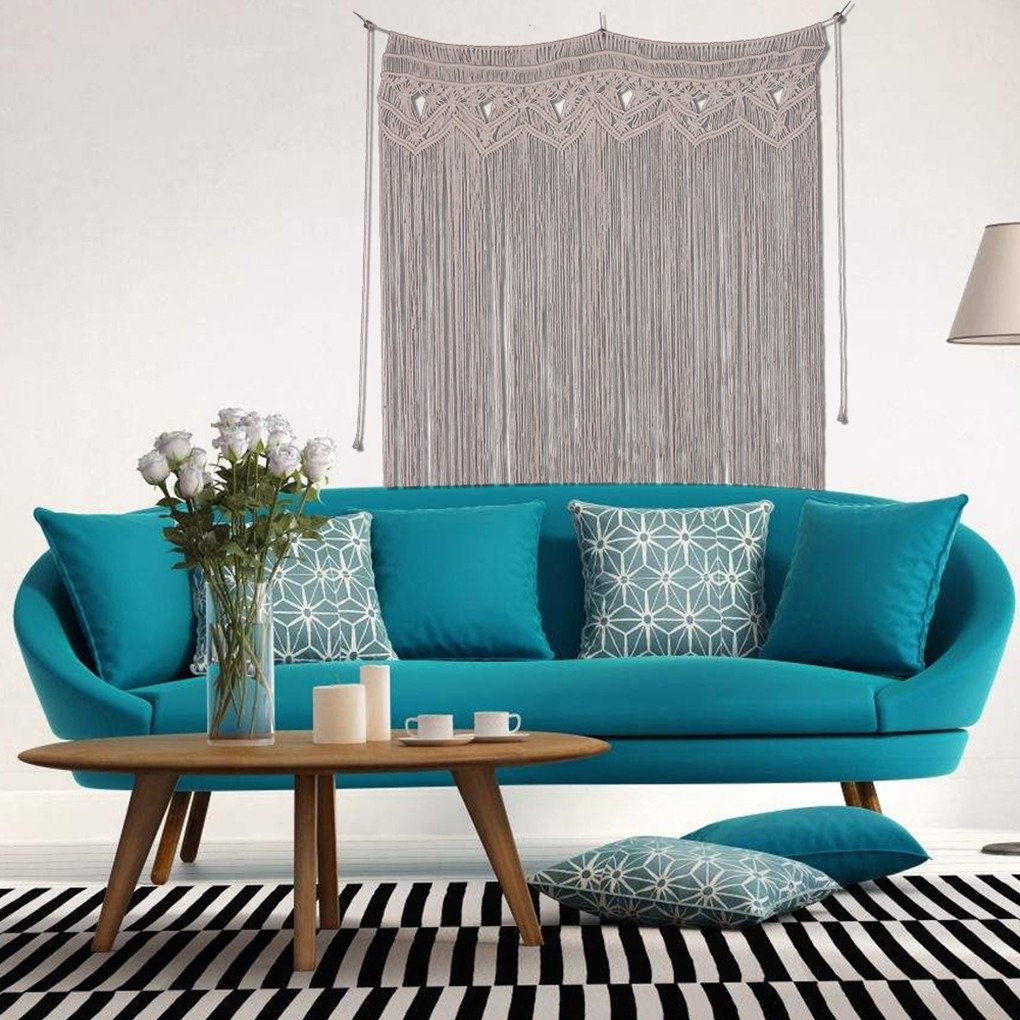 Handmade Cotton Wall Hanging Curtains Macrame Tapestry Art Door