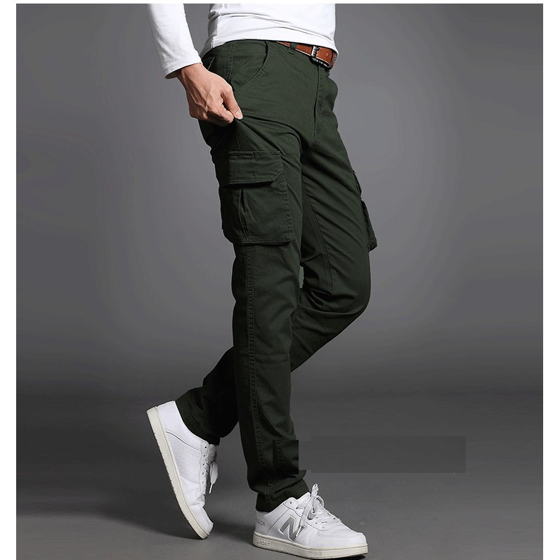 Slim fit cargo pant casual pant flexible pant pocket | Shopee Malaysia