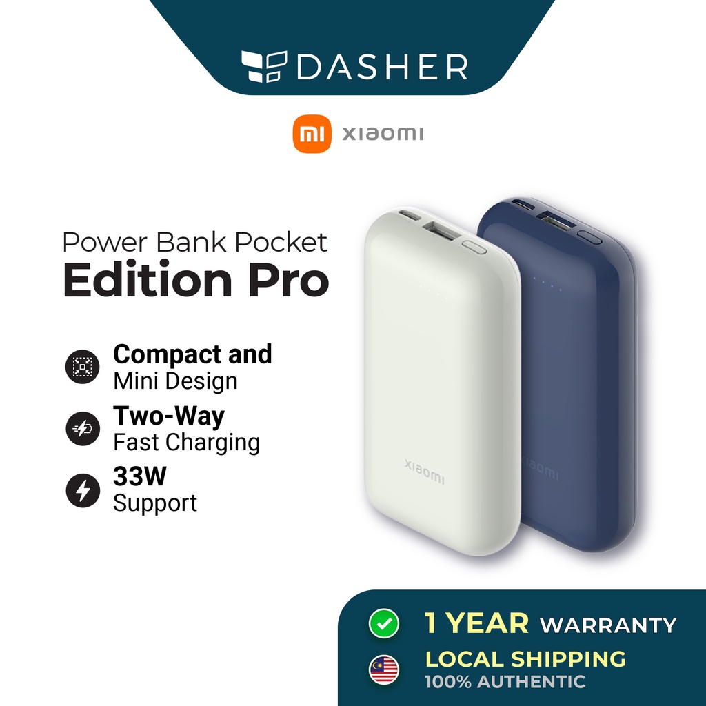 Xiaomi Mini Power Bank Pocket Edition Pro with 33W Max Output Charging ...