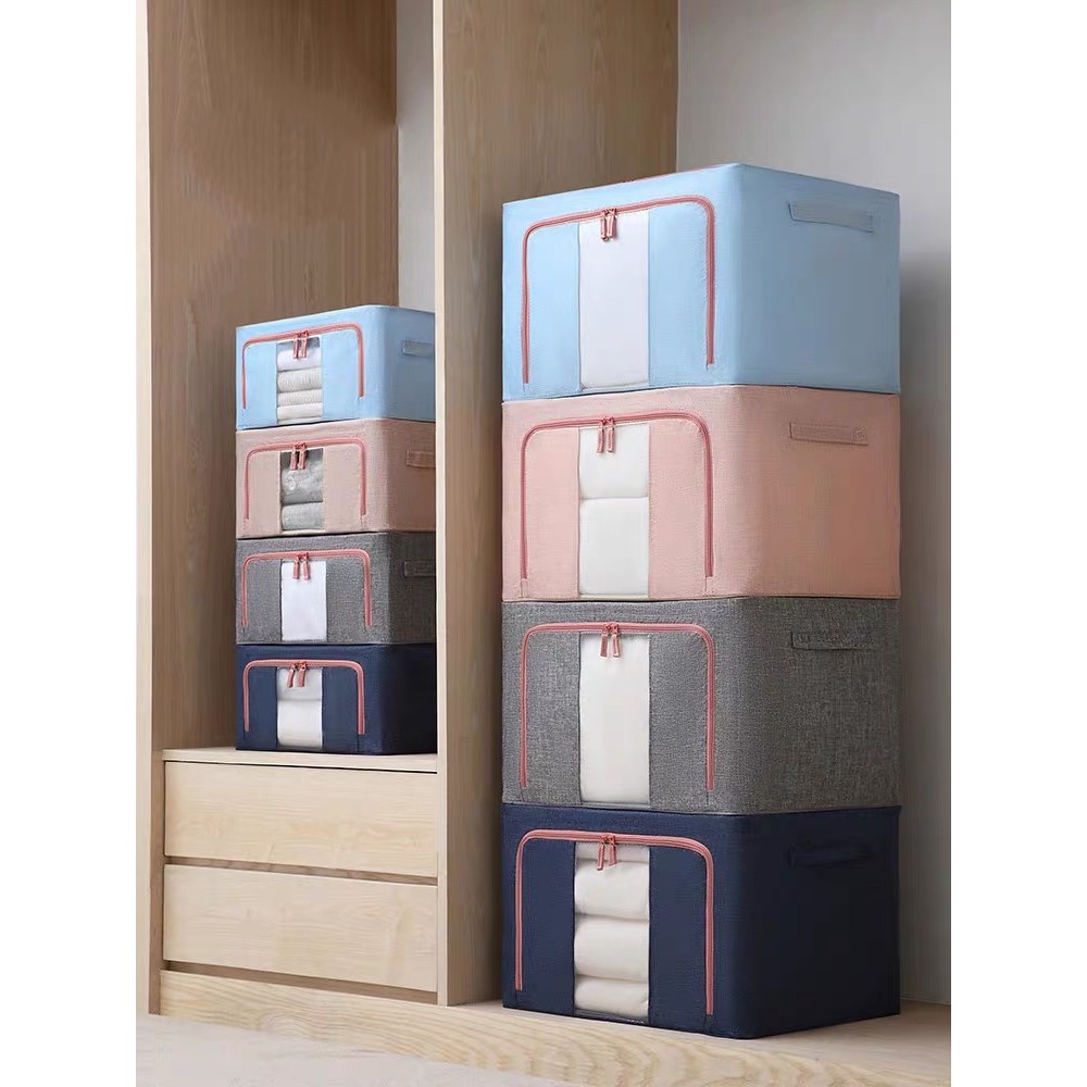 22L Steel Frame Clothes Foldable Fabric Storage Box Clothes