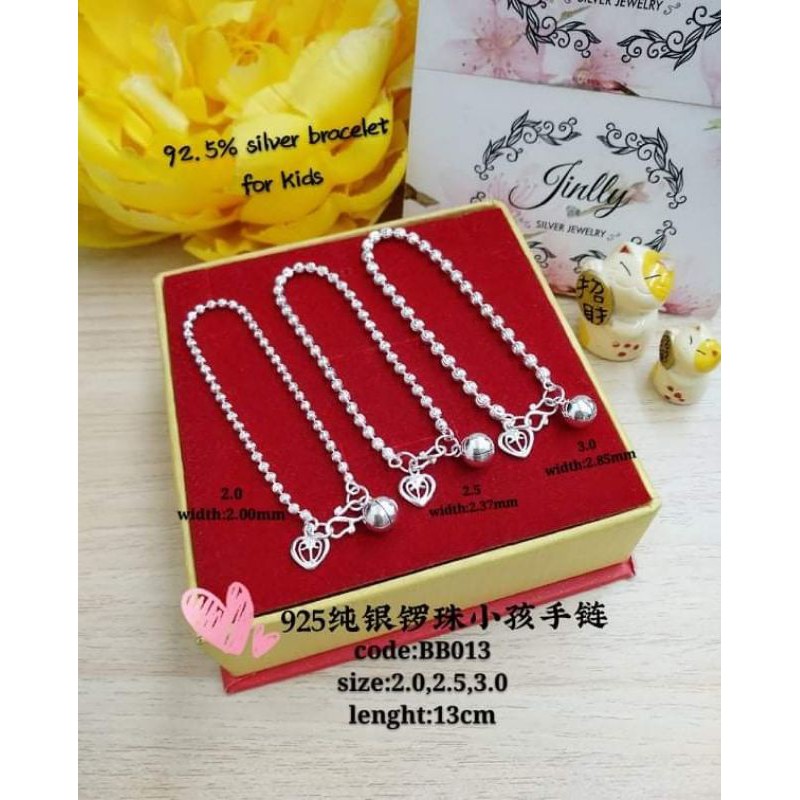 Budak Rantai tangan biji sawi Perak 92.5%#925纯银锣珠小孩手链(Bracelet Silver for kids)