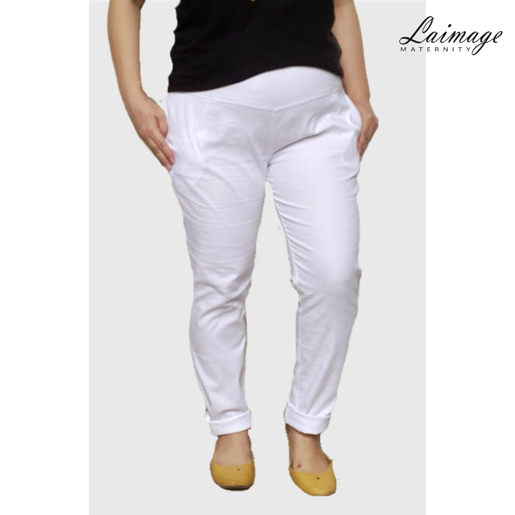 Laimage Maternity Crop Pants - White