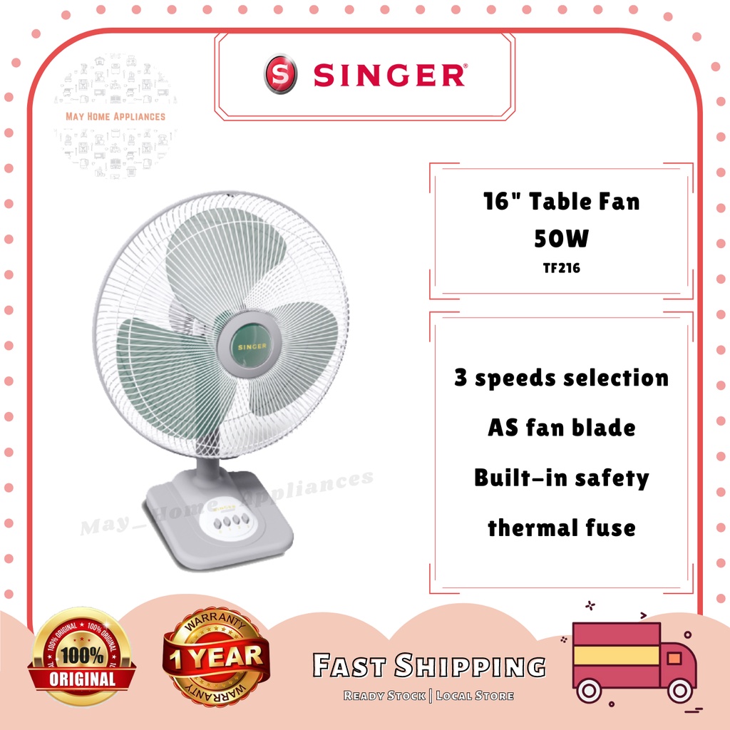 [READY STOCK] SINGER 16 inch Table Fan (50W) Kipas Meja TF216 1