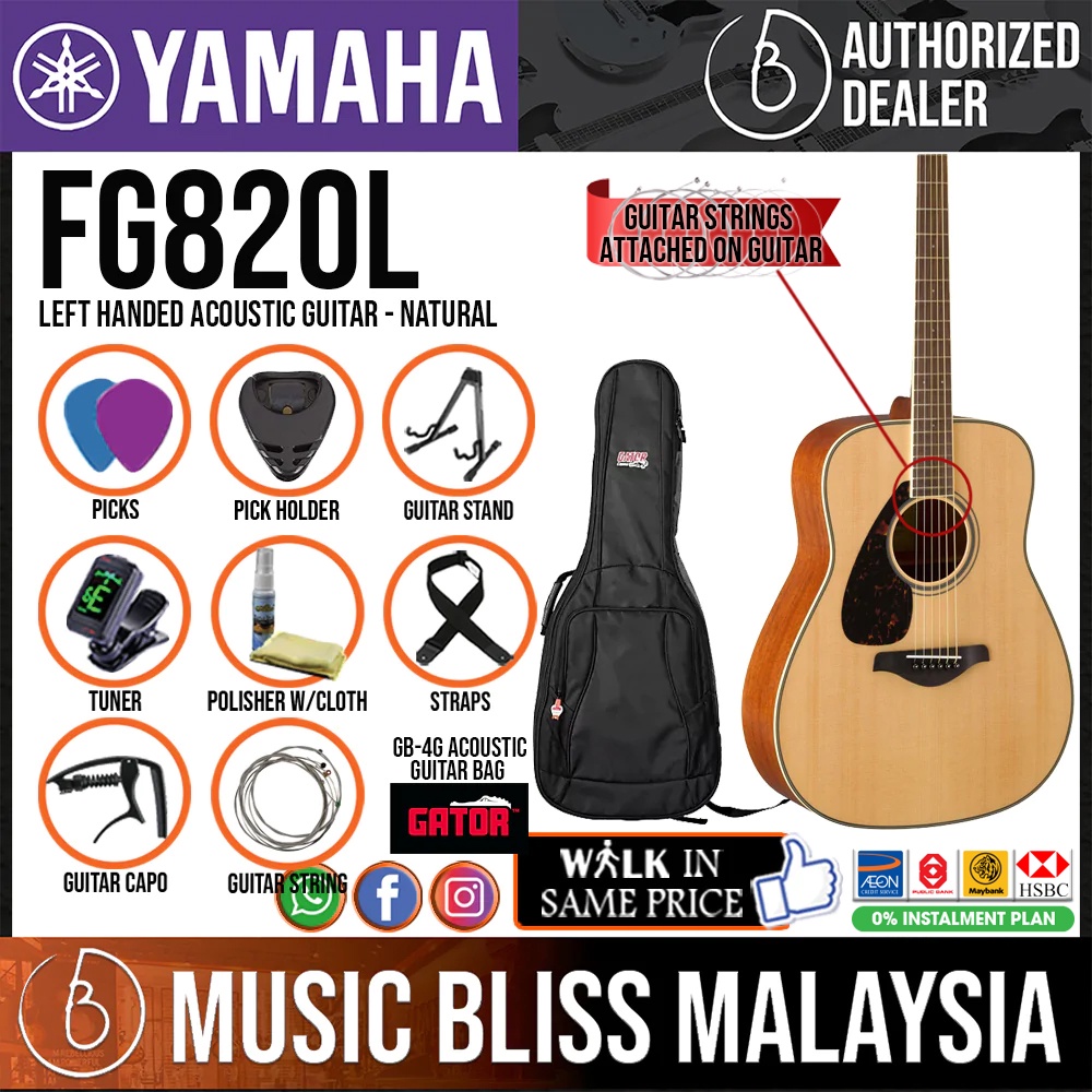PROMO SPESIAL SHOPEE!Yamaha FG820L Left Handed Acoustic Guitar