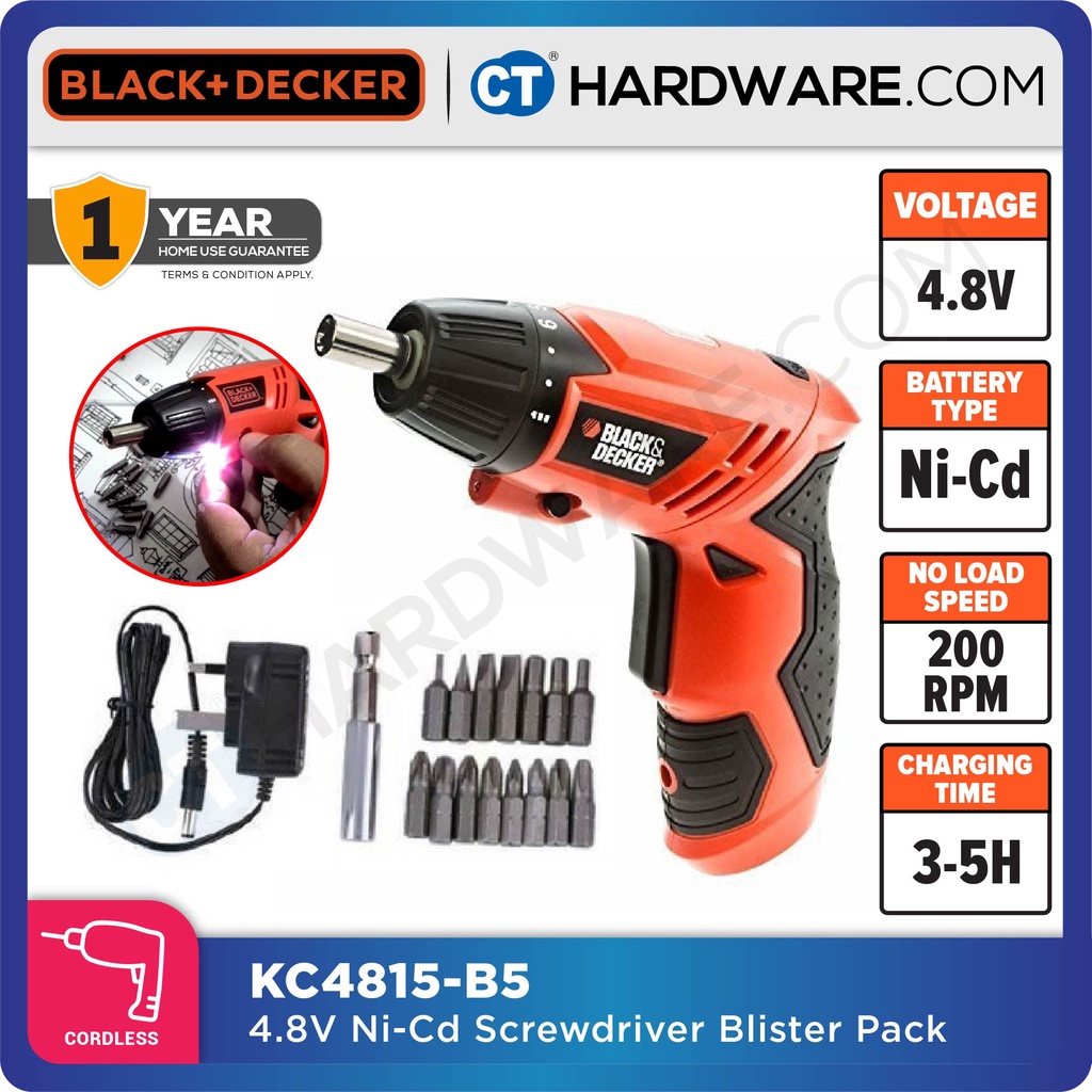 BLACK & DECKER KC4815 CORDLESS DRY WALL SCREWDRIVER 4.8V 200RPM ...