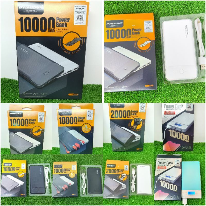 PINENG PN-951 20000mAh Powerbank (Built-in Micro/Type-C Cables & LED)