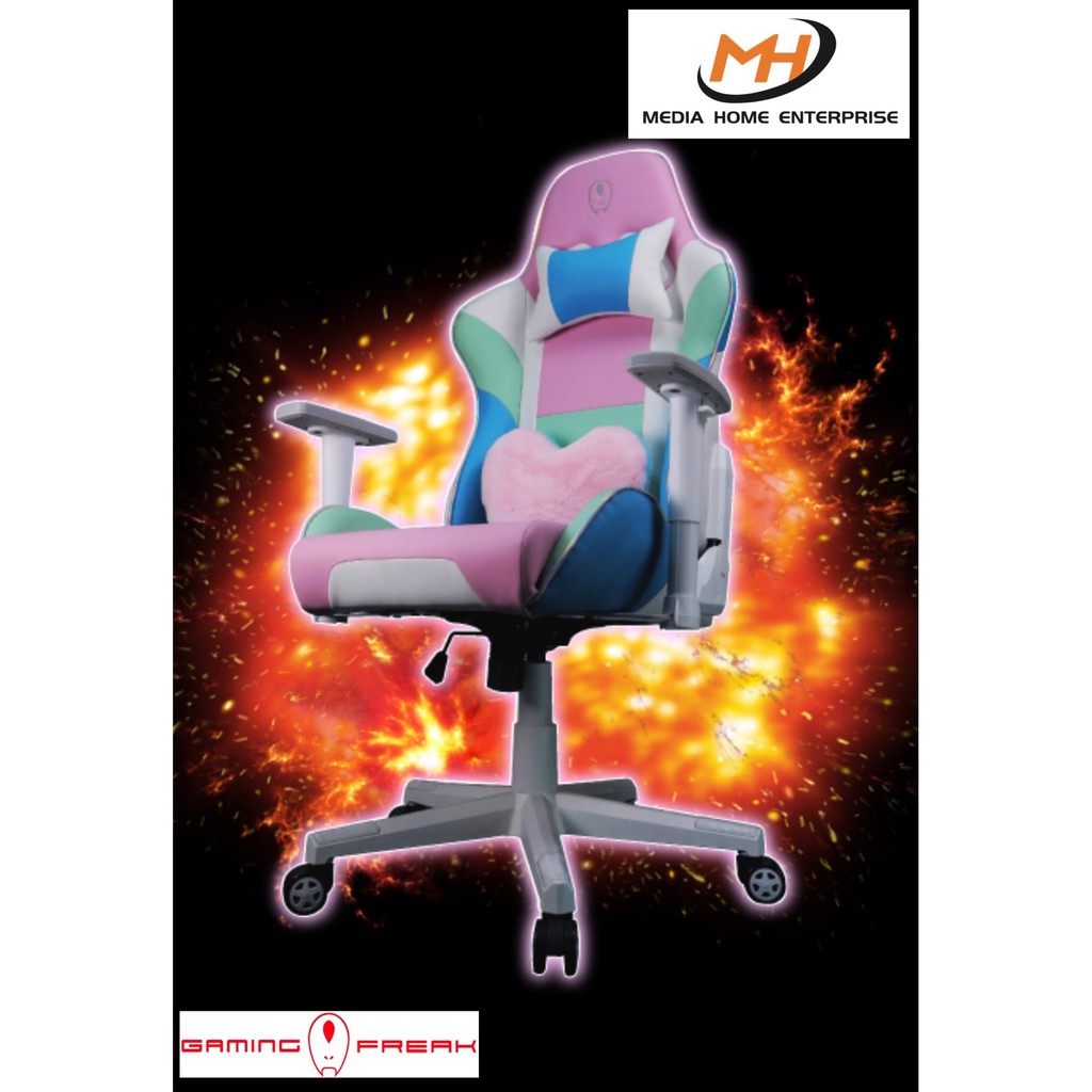 Gaming Chair Gaming Freak Trixie Throne - Cute, Colourful(Pink & White & Green & Blue), Ergonomic, PU Leather/Fashion