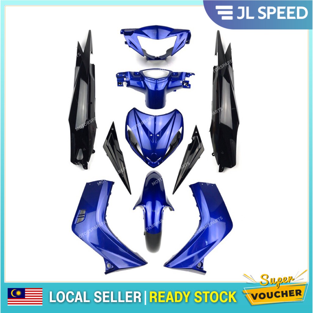 Malaysia Ready Stock Jl Speed Yamaha Lc135 135lc Lc V1 Lcv1 Cover Set Coverset Biru Blue Movistar Black Hitam Shopee Malaysia