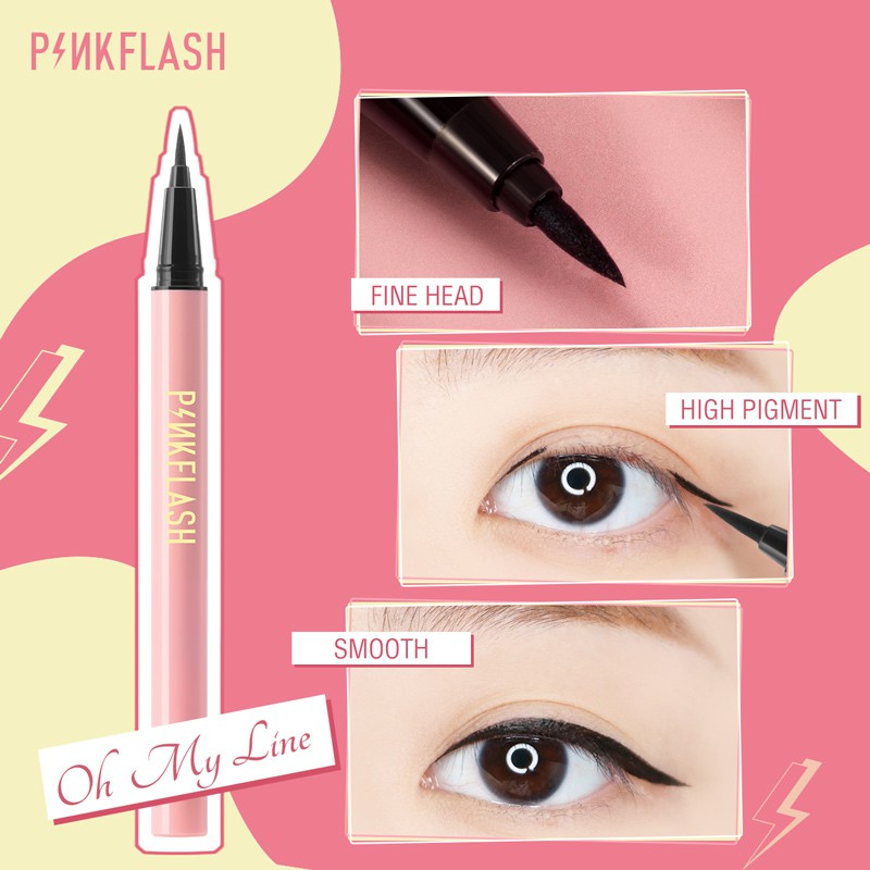 Versatile Have PINKFLASH OhMyLine Eyeliner Black Evenly pigmented Long lasting Waterproof - Image 4