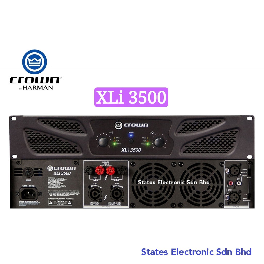 Crown Xli Two Channel W Power Amplifier Shopee Malaysia