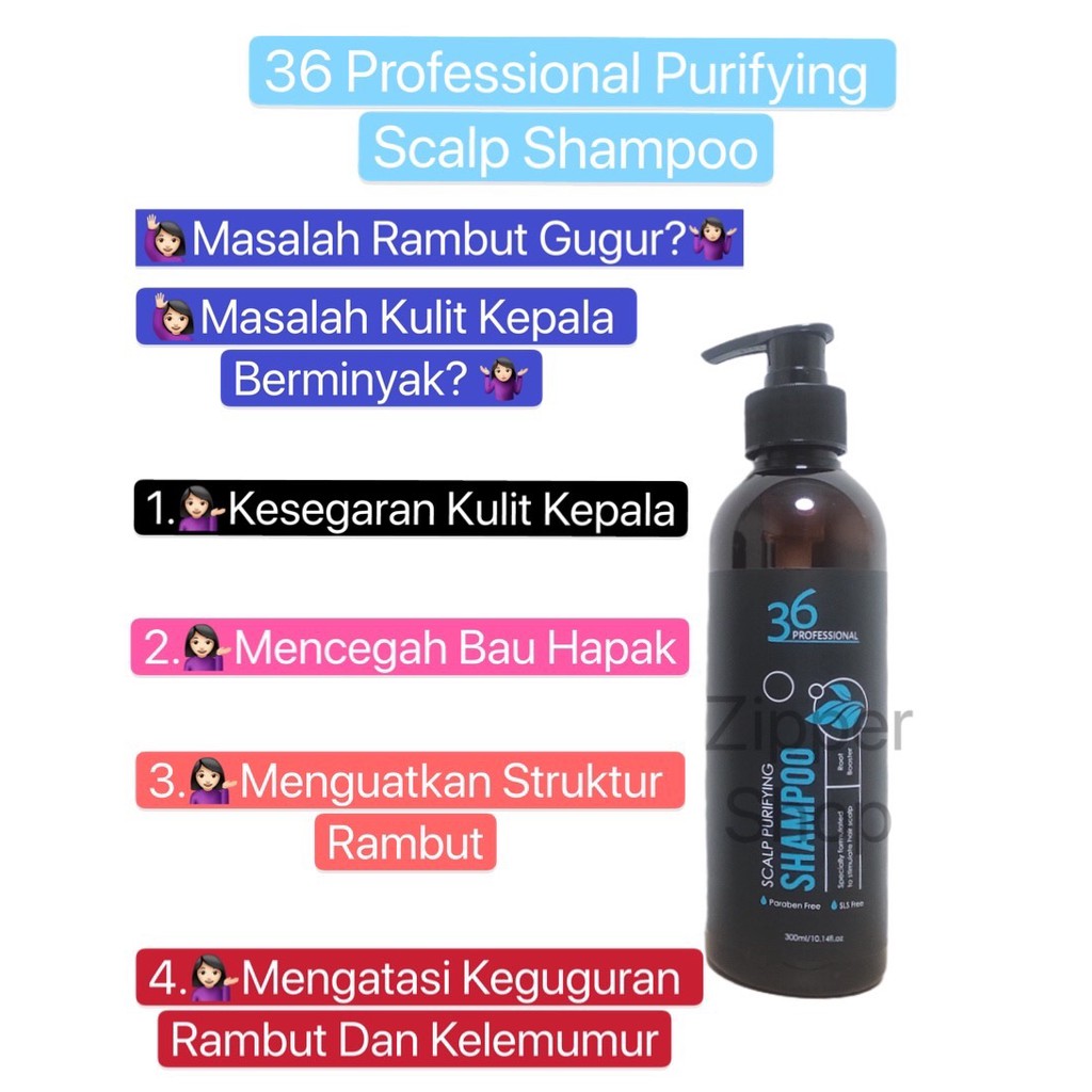 36 Professional Purifying Scalp Shampoo/Hair loss (300ML)
