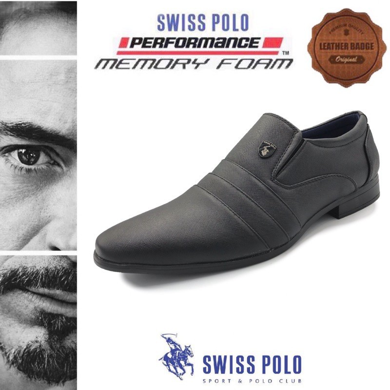 ❀♀❀Swiss Polo Men Black Formal Office Business Shoes / Kasut Polo Kulit  Ofis Pejabat Bersanding | Shopee Malaysia