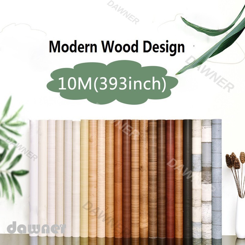 10M PVC Waterproof Self Adhesive Wallpaper wardrobe Wood Grain