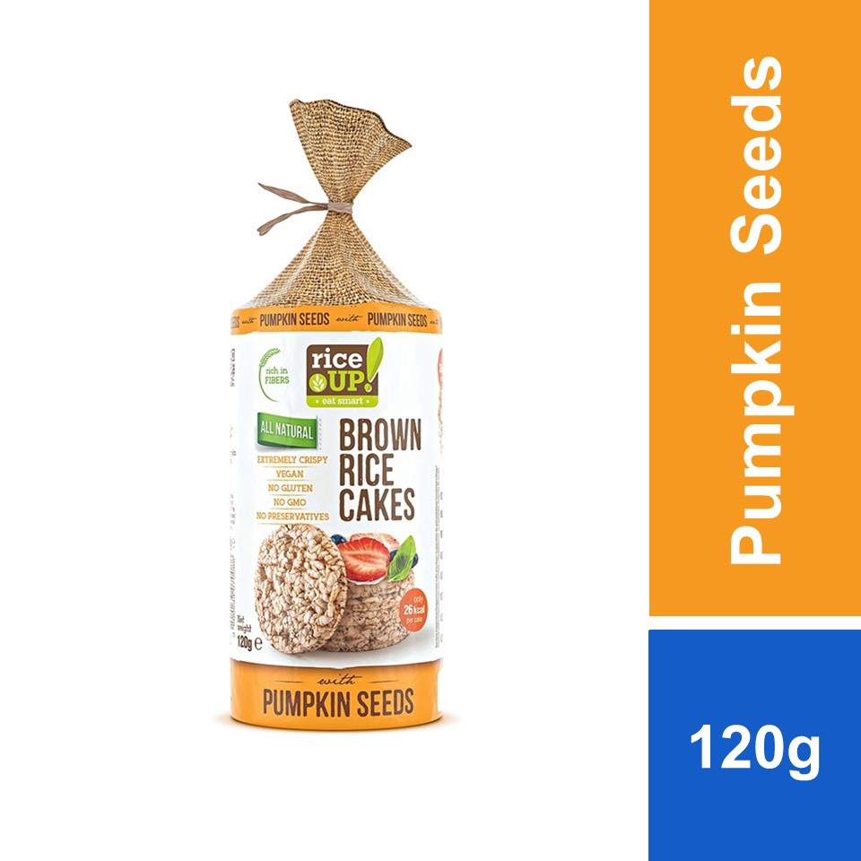 riceUP! Whole Grain Brown Rice Cake with Pumpkin Seeds 120g Shopee