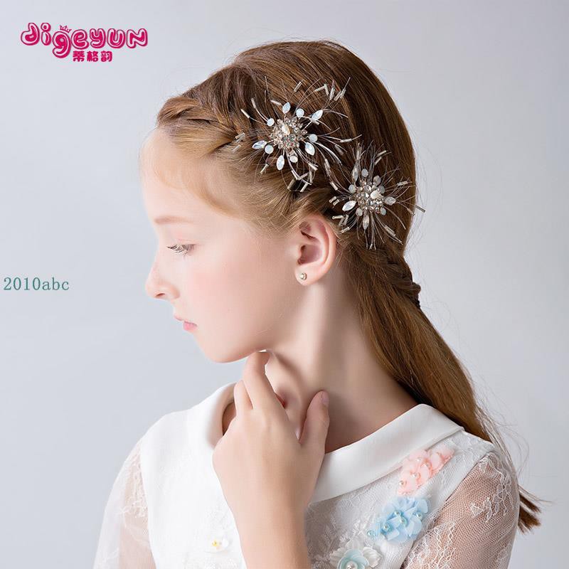 Children S Hairpin Headdress Flower Girl Hair Accessories Flower Baby Hair Comb