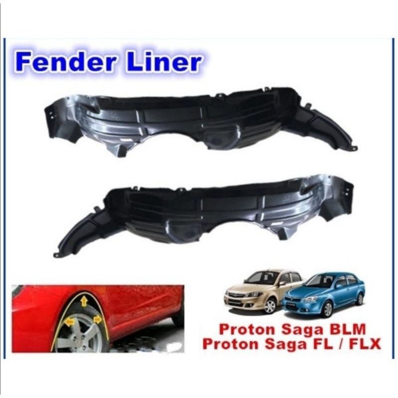 PROTON SAGA BLM FL FLX FENDER LINER / FENDER UNDER COVER FRONT DAUN