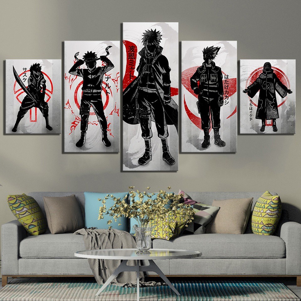 5 Piece Hd Drawing Art Naruto Anime Poster Cartoon Canvas Paintings For Living Room Wall Decor Shopee Malaysia