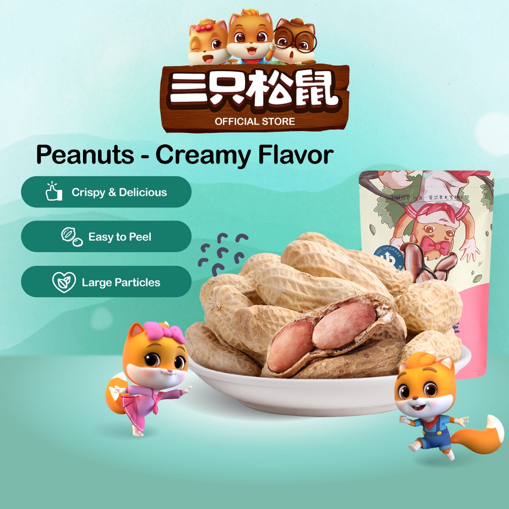 Three Squirrels Butter peanut 150g l Snacks nuts Shopee Malaysia