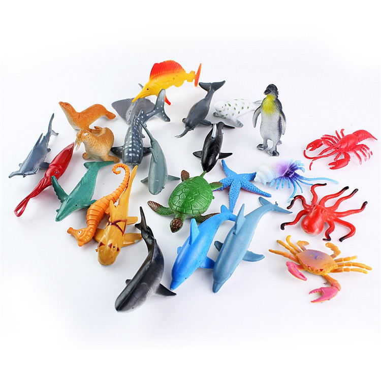 24Pcs/set Ocean Figure Sea Creatures Toy Kids Water Marine Animal Model Toys  | Shopee Malaysia