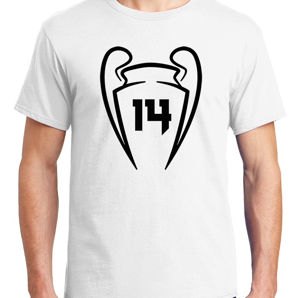 Real Madrid Champions UCL 14 Karim Benzema Vinicius Junior Luka Modric T-Shirt Men Cotton