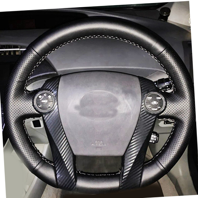 MEWANT Car Steering Wheel Covers Customized Handsewing Microfiber Leather Car Steering Leather Wrap for Prius 2009-2015 Aqua 2014 2015 
