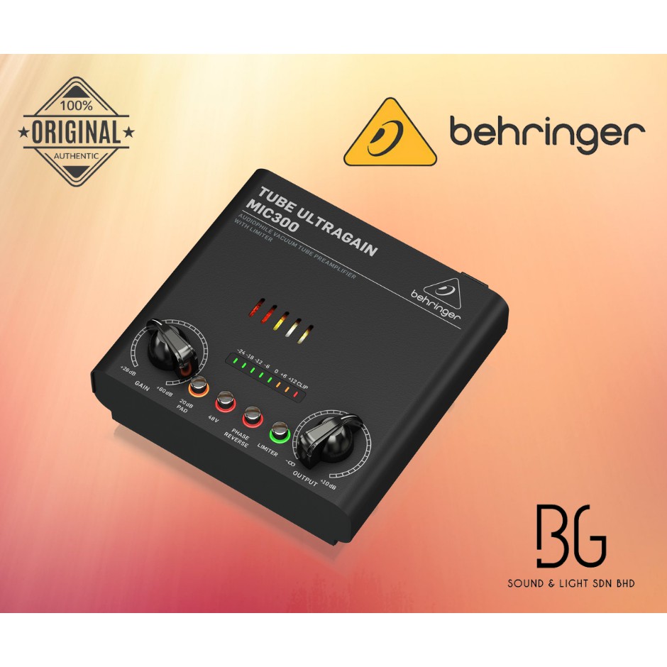 Behringer MIC300 Audiophile Vacuum Tube Preamplifier with Limiter (MIC