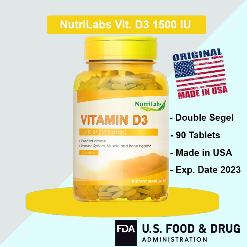 Nutrilabs Vitamin D3 1500 IU 90 Tablets 100 Original Made in USA