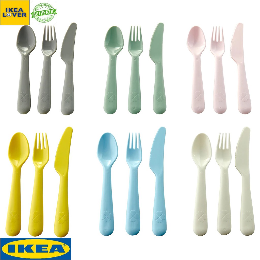 Fork & Spoon 18 Pieces Pastel KALAS IKEA Childrens Plastic Cutlery Set