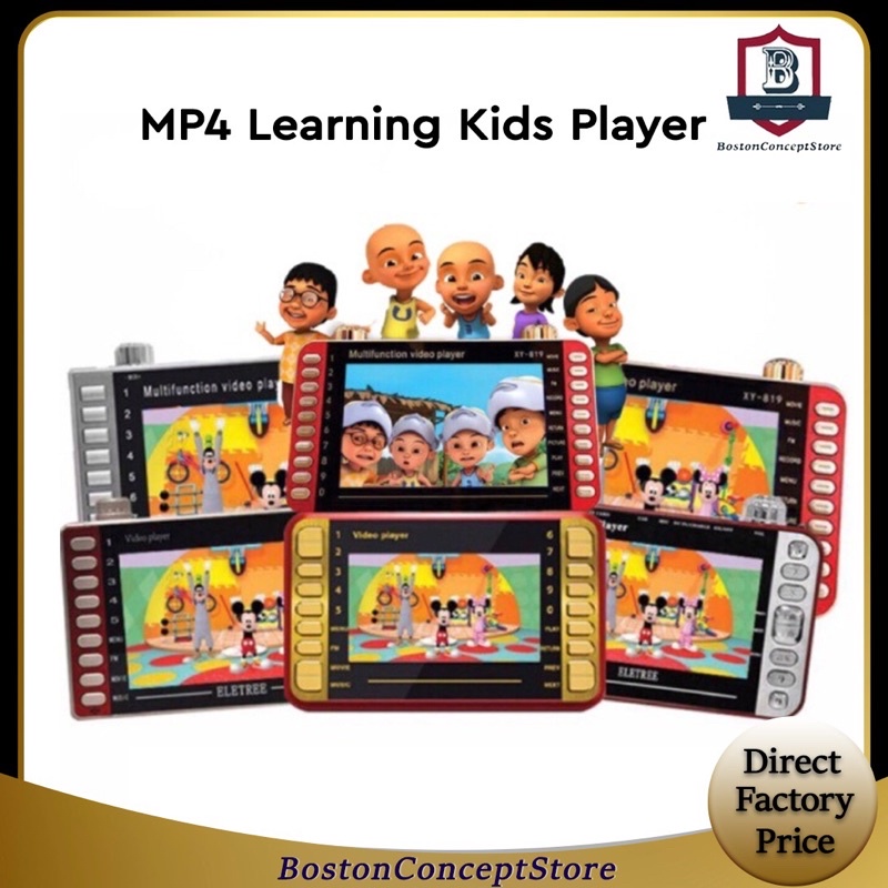 BOSTON MP4 Kid Learning Player Full HD Screen Video Cartoon Kid Malay  English Islamic 500/1000 Video [Free Gift] | Shopee Malaysia