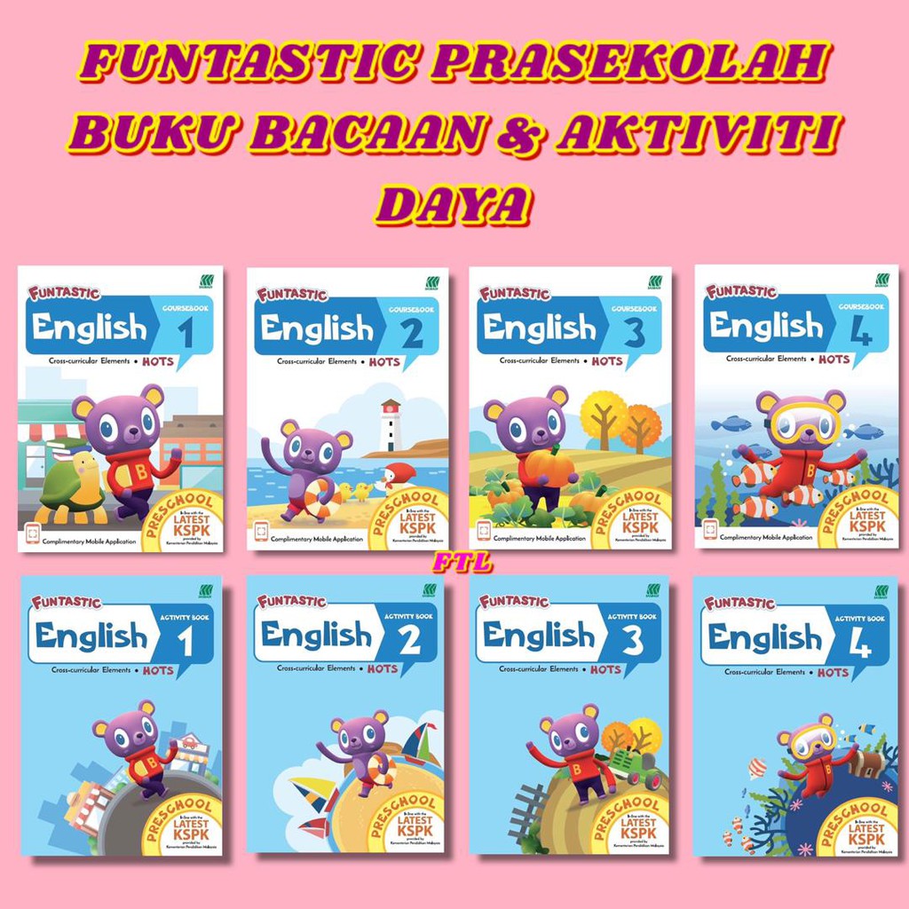 Funtastic Preschool ENGLISH KSPK Early Learning Program Book 1 hingga 4 ...