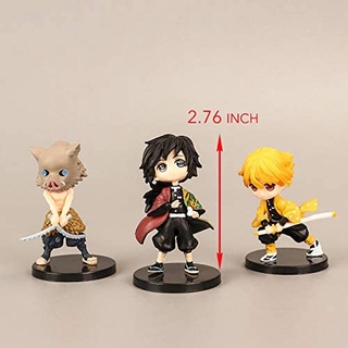 6pcs Demon Slayer Cake Topper，Demon Slayer Theme Party Supplies