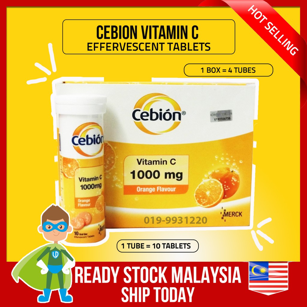 Cebion Vitamin C 1000mg 1 Tube X 10 S Orange Flavor Larut Air Antiviral Influenza Shopee Malaysia