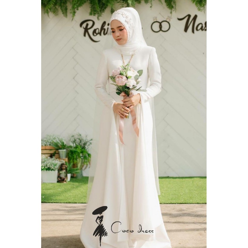 simple muslimah wedding dress