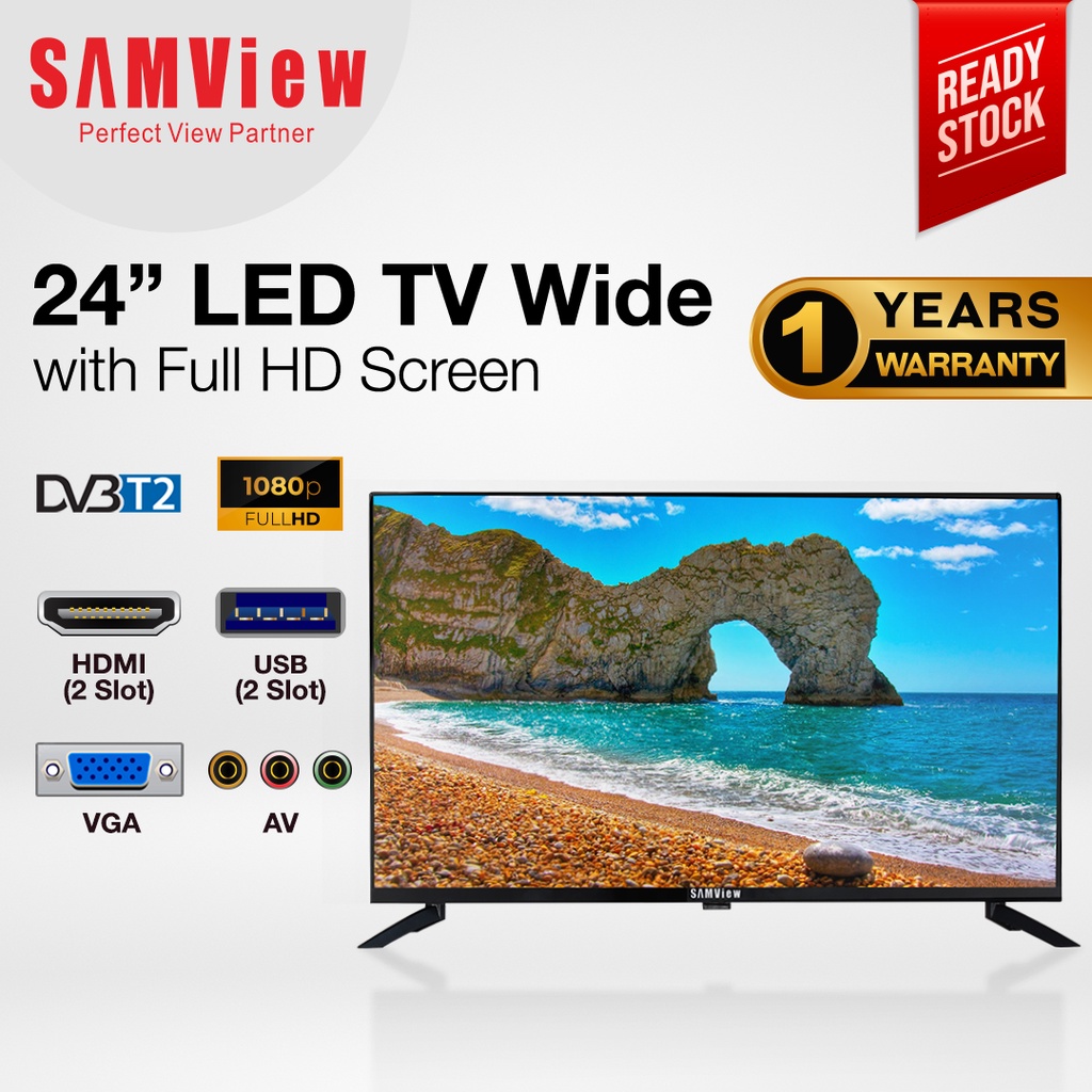 SAMView Digital LED TV DTV With DVB T2 Ready (24")