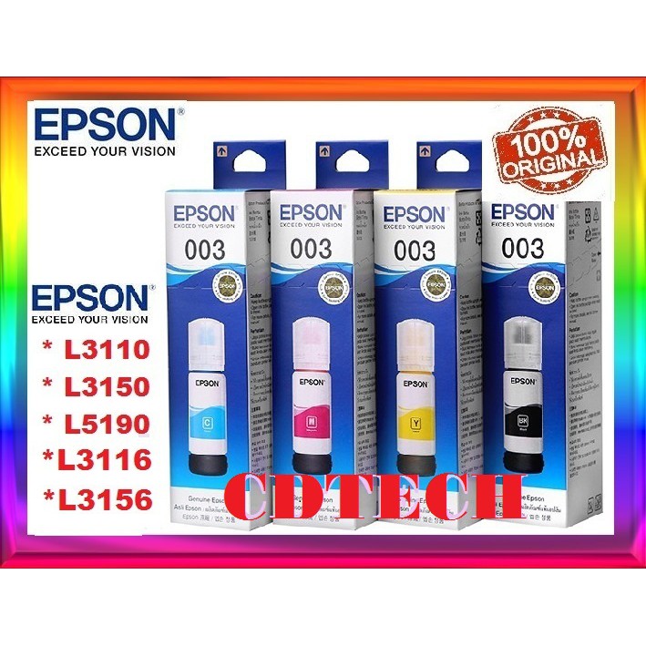Original Epson 003 Ink L3110 / L3150 / L5190 / L3116 / L3156/ L1110
