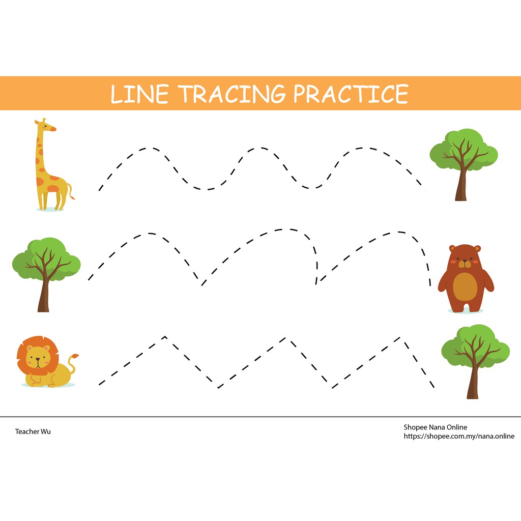 pdf softcopy line tracing for preschoolers practice handwriting worksheet 023w shopee malaysia