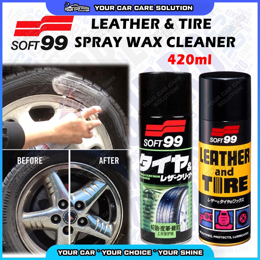 💯 Soft99 Soft 99 Leather & Rubber & Tire Spray Wax 420ml Original Made ...