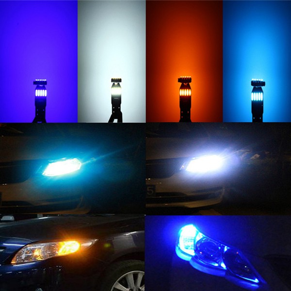 1pcs T10 W5w Led 4014 15 Smd Lens Led Bulb 194 168 Purple Ice Blue Light For Car Interior Dome License Plate Light Lamp
