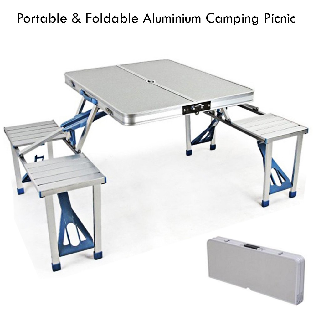 meja piknik aktiviti luar boleh lipat aluminium serba guna