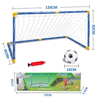 3H 120cm Football Goals c/w 16cm Football (Bola Sepak) and Pump for Indoor/Outdoor Children Fun Sport