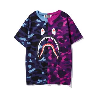 purple and blue bape shirt