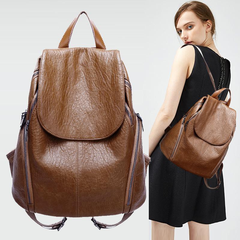 real leather rucksack womens