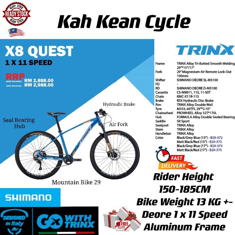 trinx x8 quest 29er price