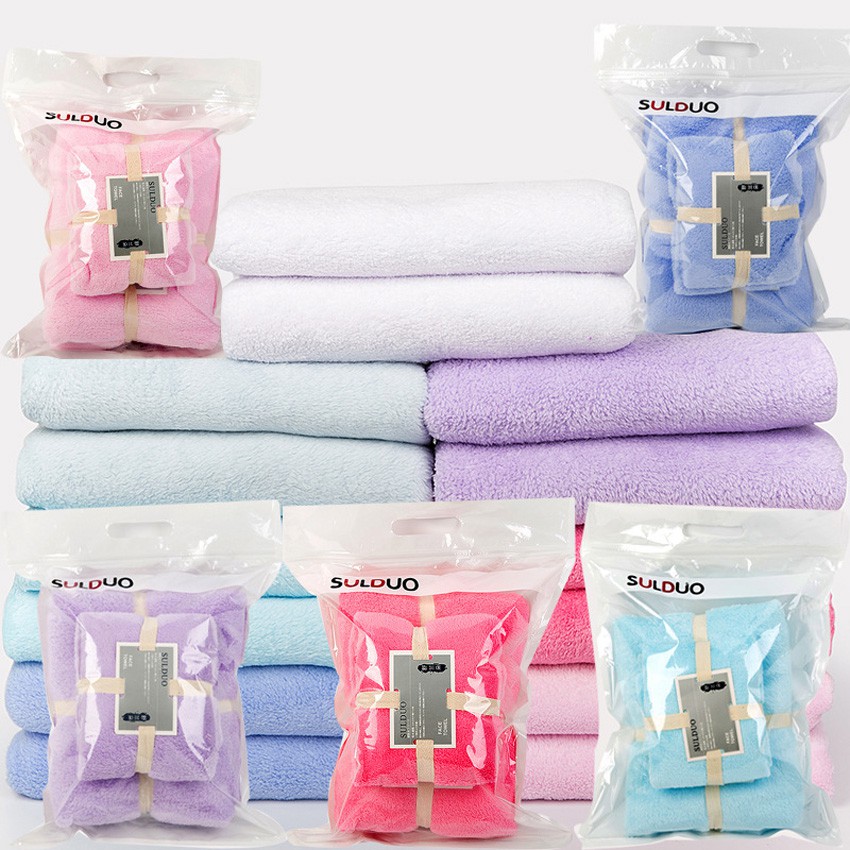 Bath Shower Towels Magic Face Towel Microfiber Plain Towel Set For