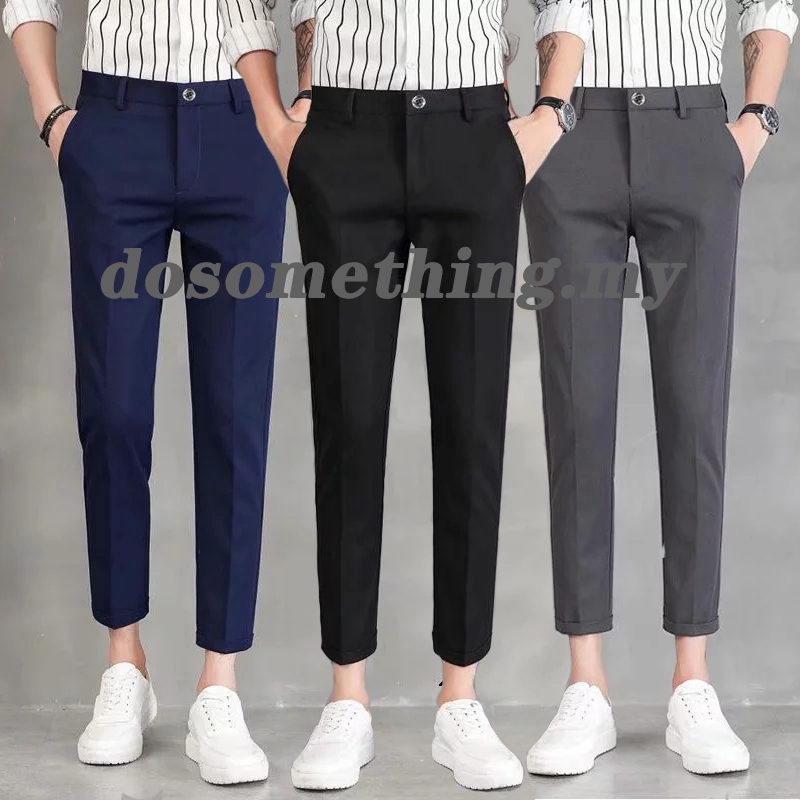 British Business Style Ankle Pants Fashion Men Slim Comfortable