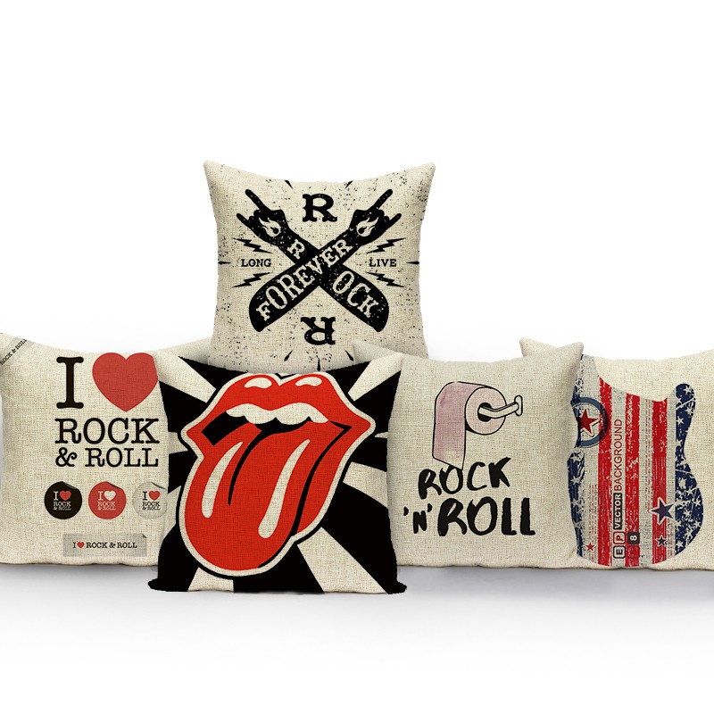 Rolling Stones Rock Big Tongue Throw Pillow Case Sofa Cushion