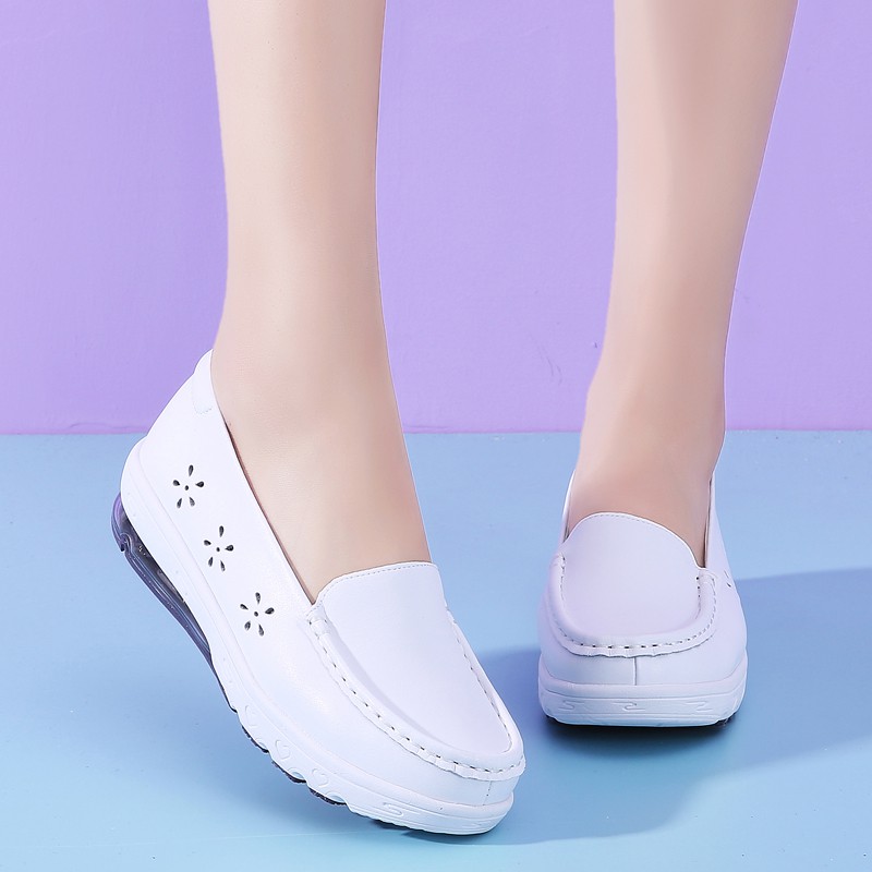 Kasut Jururawat Elegant White Women's Nurse Shoes Soft Breathable Woman ...