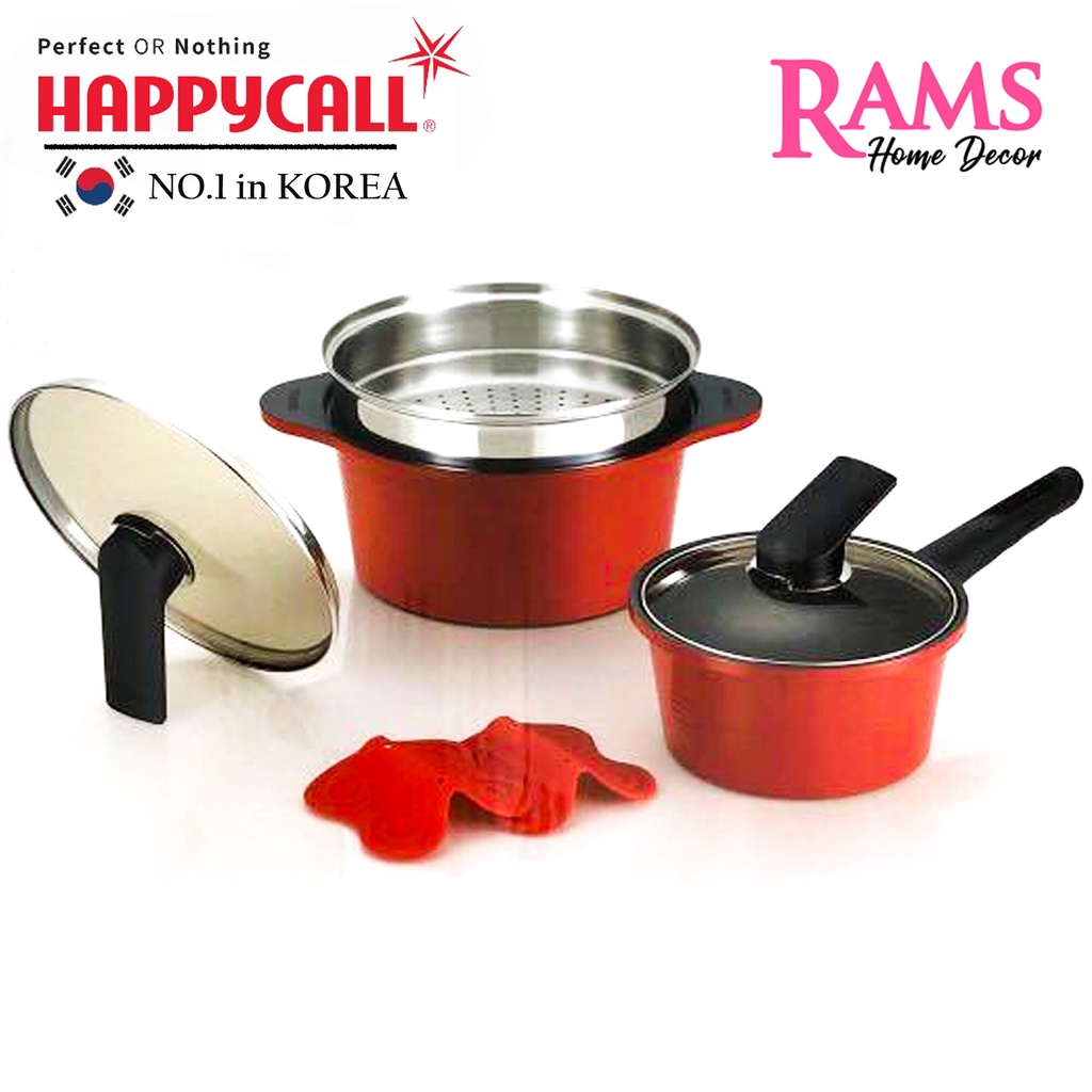 Happycall High Pure Ceramic Non Stick Die Cast Alumite Cookware Set (5 ...
