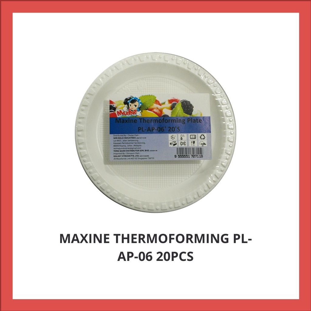 MAXINE THERMOFORMING PL-AP-06 (6 HIP PLATE) DISPOSABLE PLASTIC 